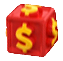 Cubo com símbolo de dólar