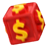 Cubo com símbolo de dólar